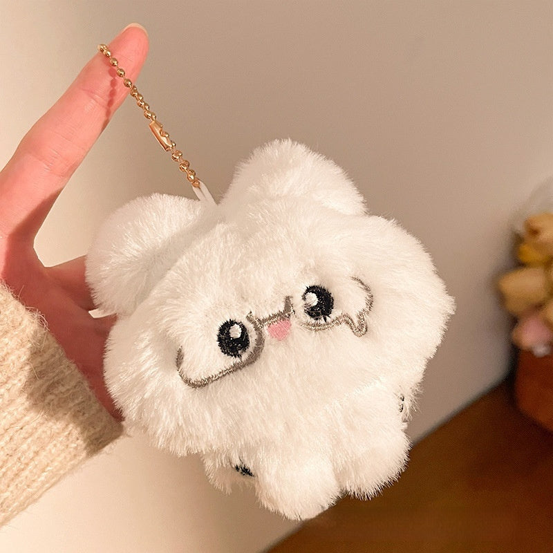 Ultra-Soft Kawaii Plush Mini Backpack Keychain Pouch – Cute Fluffy Bag Charm for Coins, AirPods & Daily Essentials